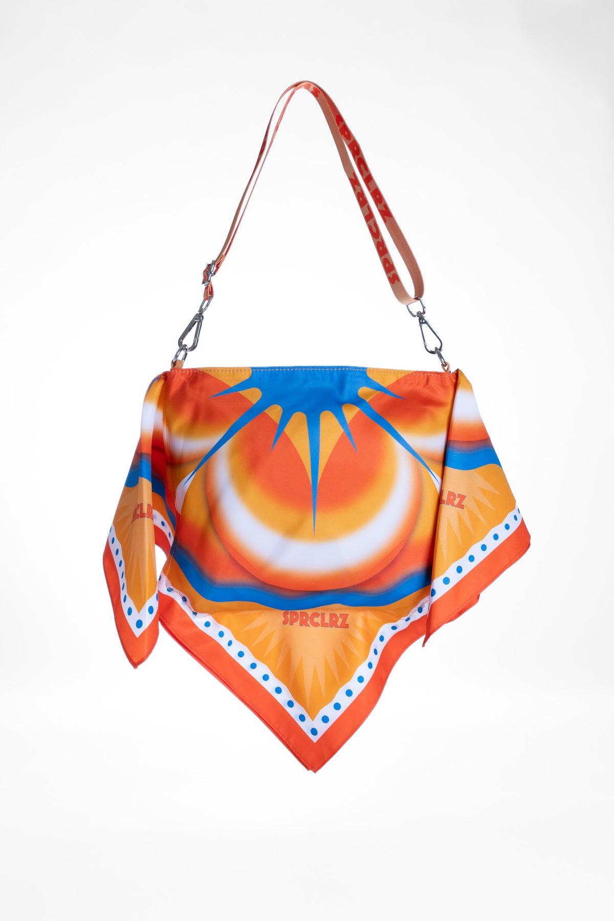 Burst Scarf Bag in Orange & Blue