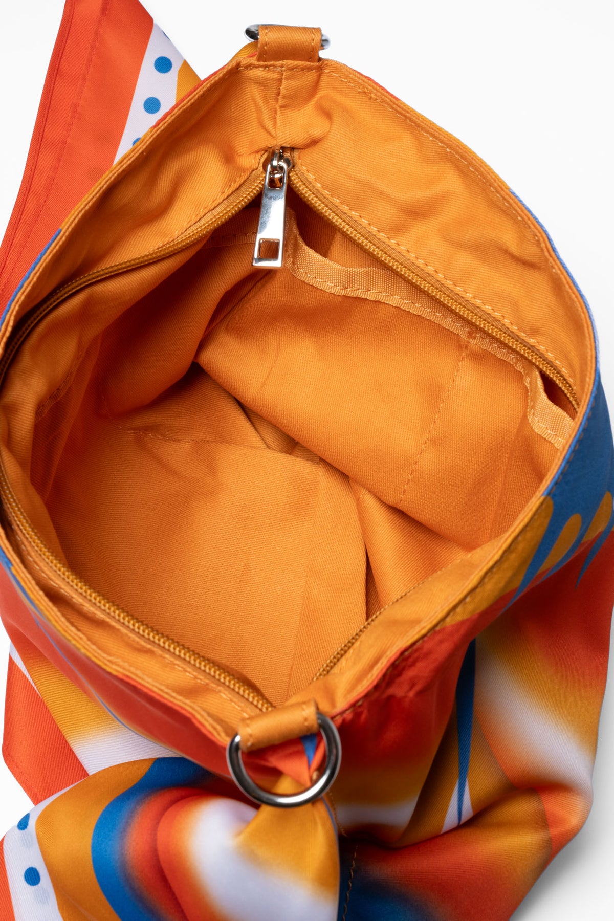 Burst Scarf Bag in Orange & Blue