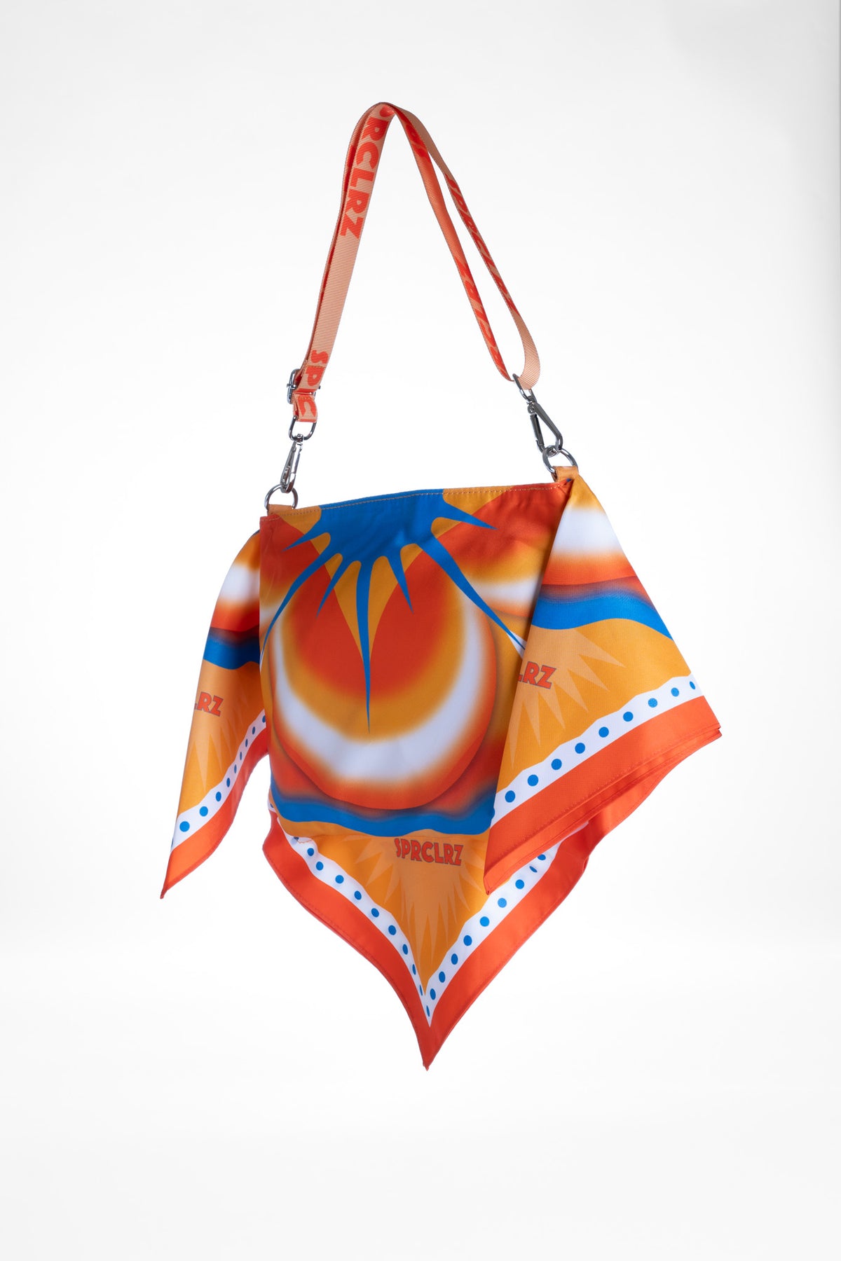 Burst Scarf Bag in Orange & Blue