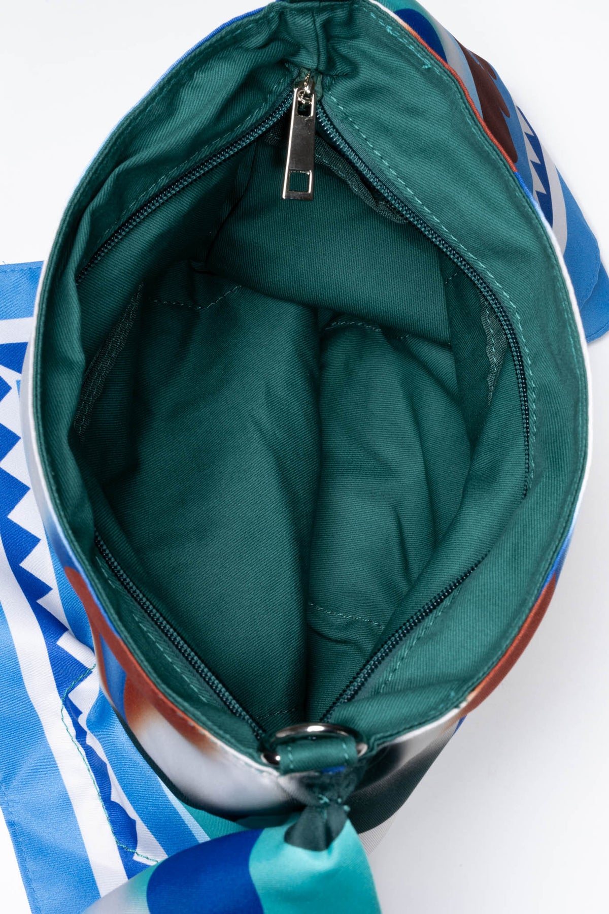 Orbit Scarf Bag in Brown & Turquoise