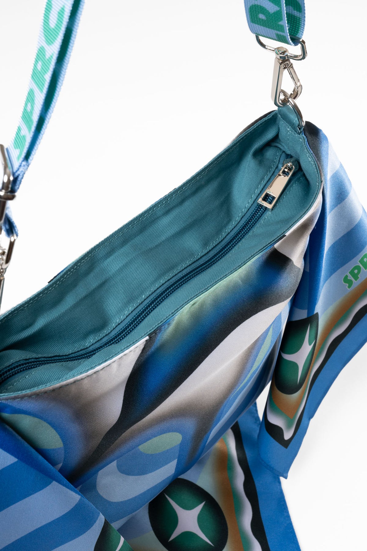 Pulse Scarf Bag in Blue & Green