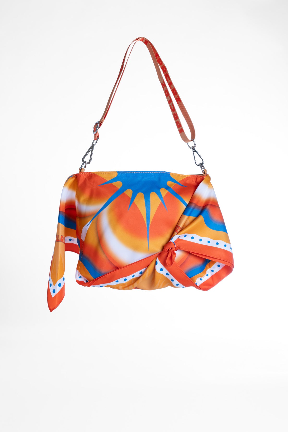 Burst Scarf Bag in Orange & Blue