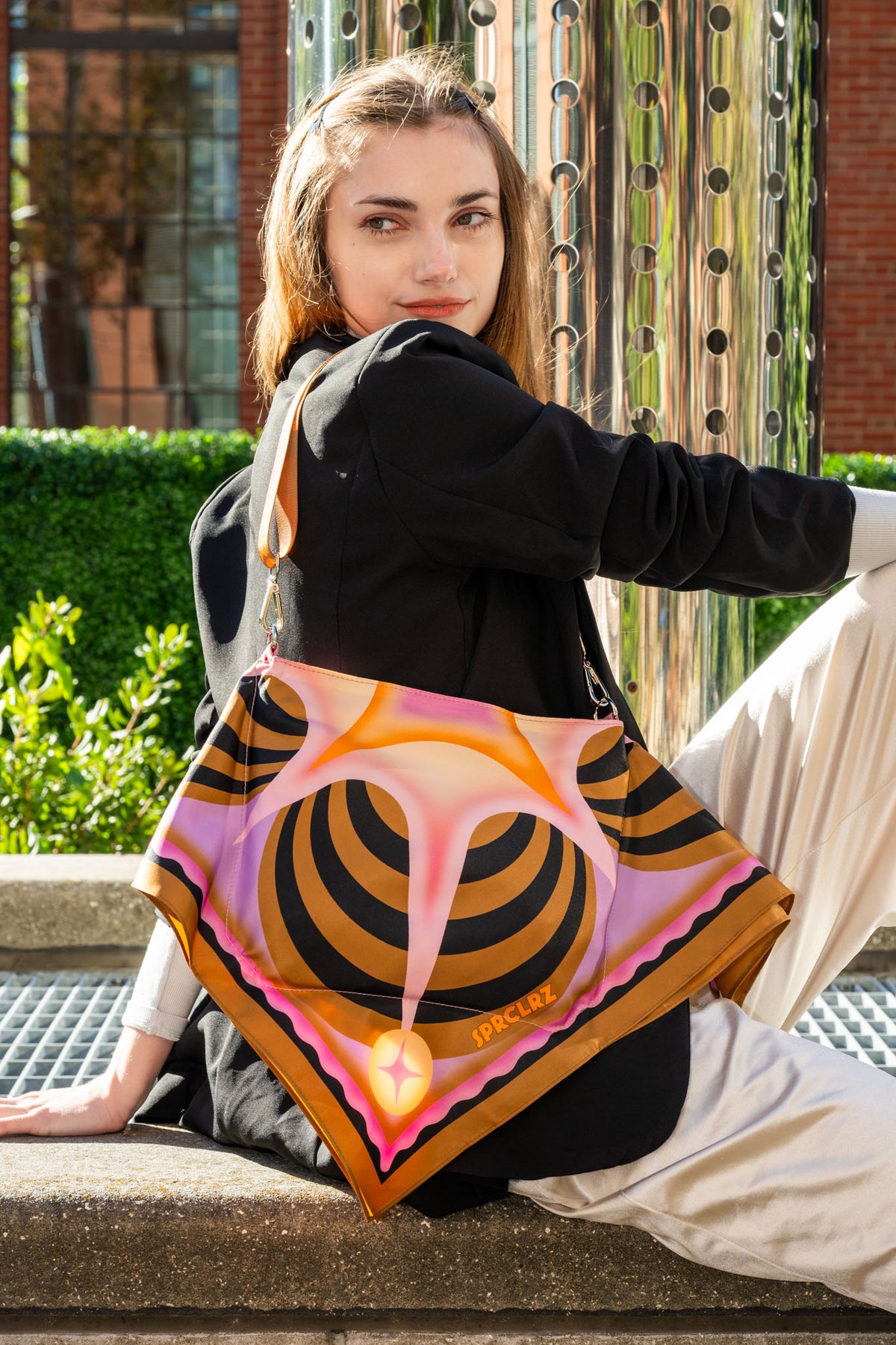 Pulse Scarf Bag in Amber & Lavender